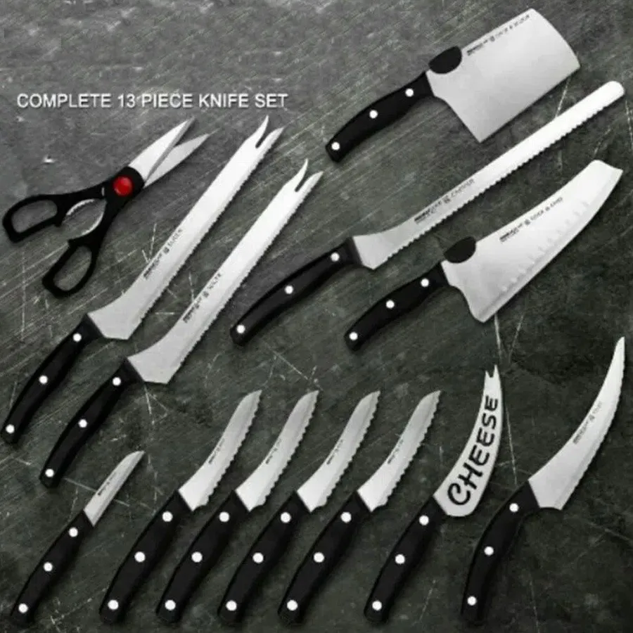 Juego Set De Cuchillos Cortes Profesionales x 13 en acero inoxidable - Imagen 3