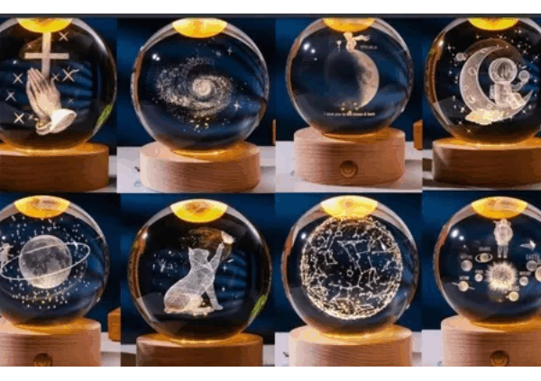 Lampara Esfera De Cristal Con Diseno Rgb